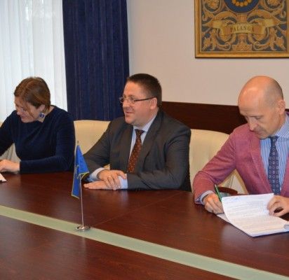 Apie baseino projektavimo bei statybos darbus pasakojo UAB „Conresta“ vadovas L. Laukaitis, meras Š. Vaitkus ir Administracijos direktorė A. Klijonienė.