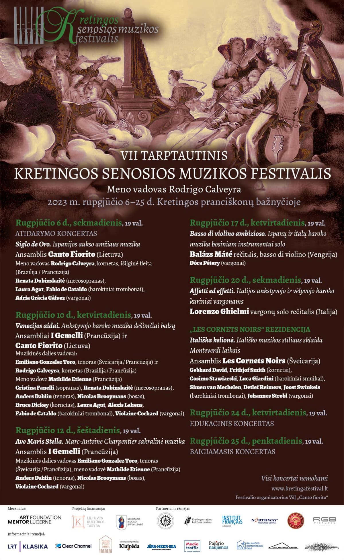 Kviečiame į VII Kretingos senosios muzikos festivalį, kurio programos specialiai sukurtos seniausiems Lietuvos vargonams