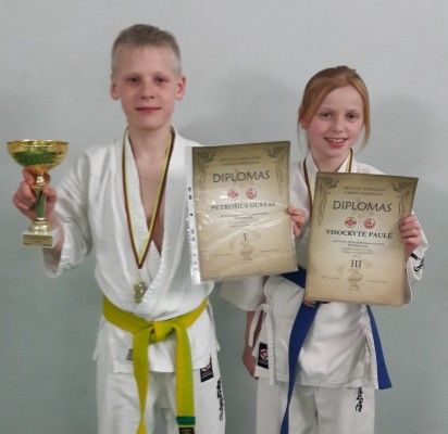 Gustas Petrošius ir Paulė Visockytė – Lietuvos kata čempionato prizininkai
