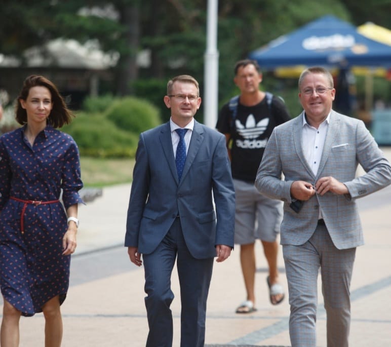 Ministras Arūnas Dulkys ir Palangos meras Šarūnas Vaitkus