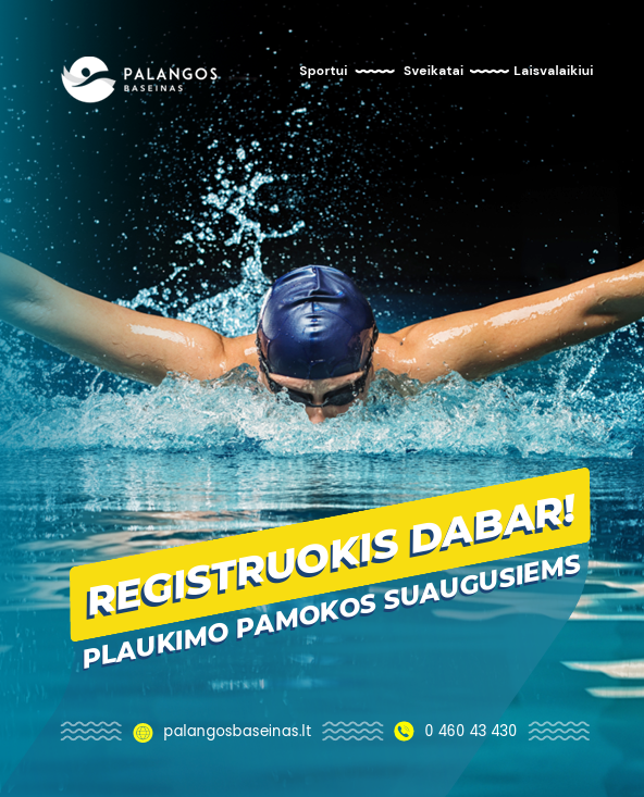 Registruokis į plaukimo pamokas Palangos baseine