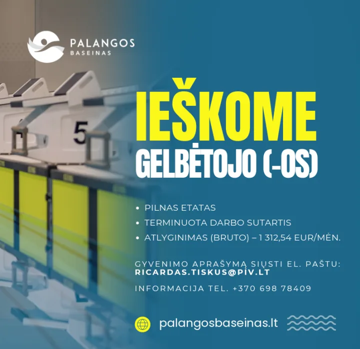 Palangos baseine siūlomas darbas gelbėtojui