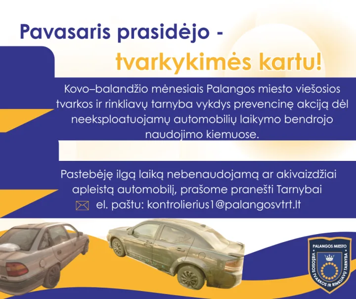 Raginame pasirūpinti savo nebeeksploatuojamais automobiliais ir patraukti juos iš bendrojo naudojimo kiemų