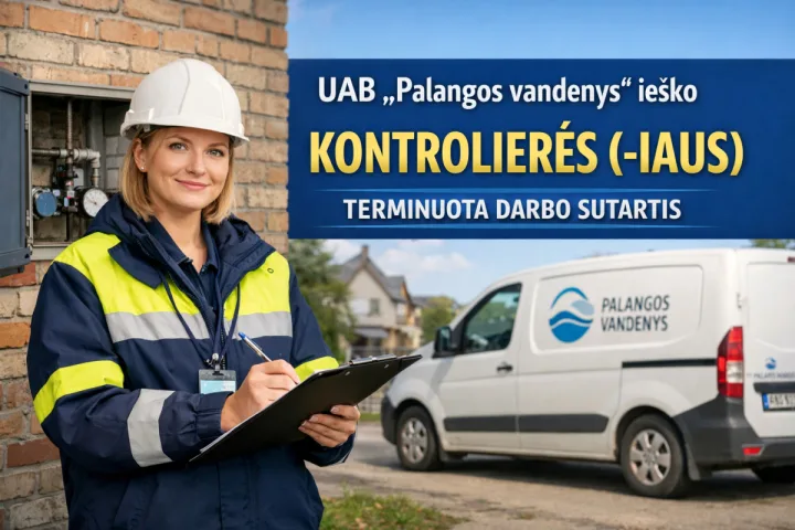 UAB „Palangos vandenys“ ieško kontrolierės (-iaus) - terminuota darbo sutartis