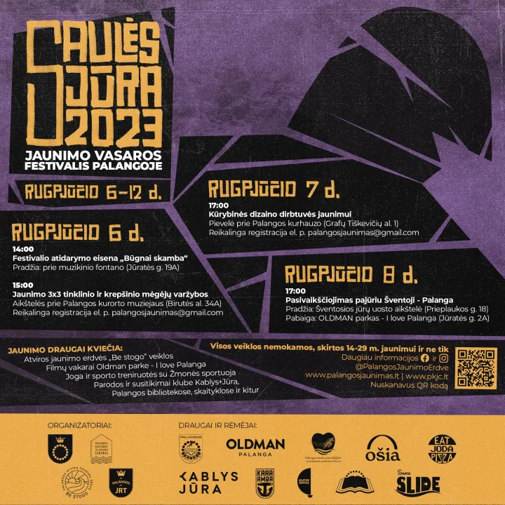 PALANGOS JAUNIMAS KVIEČIA Į VASAROS FESTIVALĮ „SAULĖS JŪRA“ 2023 – nuotrauka 1