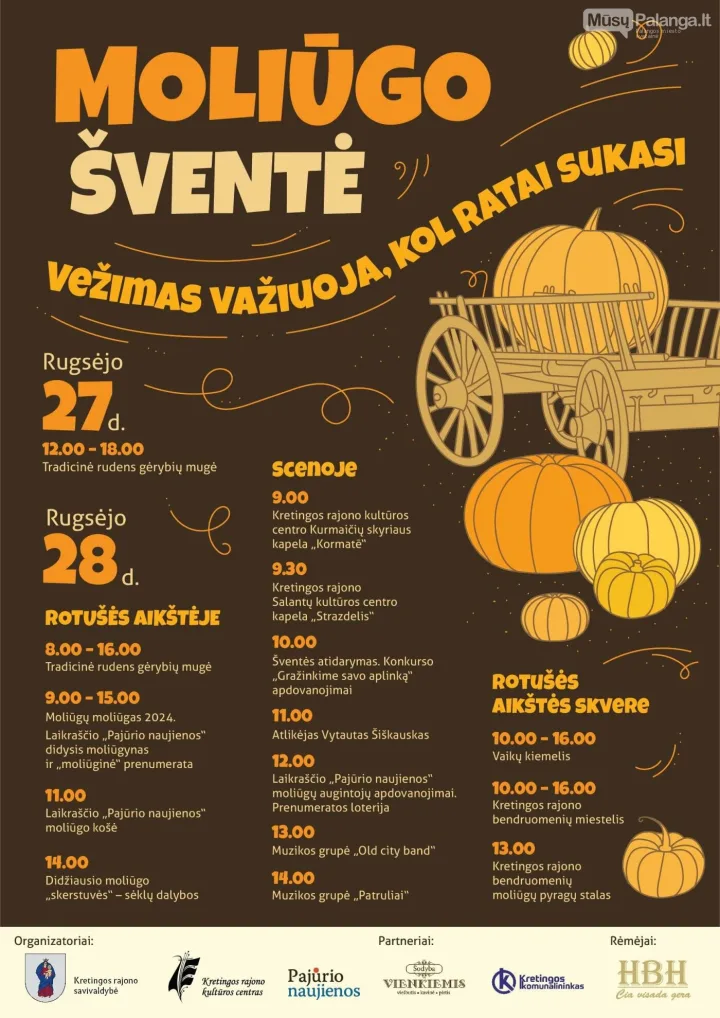 Kretingos Rotušės aikštė „nusidažys“ oranžine spalva – šeštadienį šurmuliuos Moliūgo šventė – nuotrauka 1
