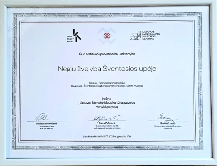 Nėgių žvejyba Šventosios upėje papildė Lietuvos nematerialaus kultūros paveldo vertybių sąvadą