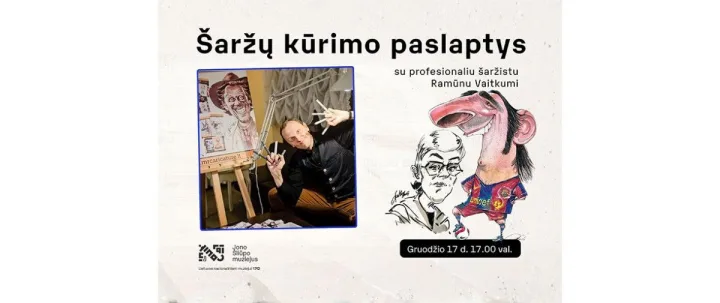 Šaržų kūrimo paslaptys su profesionaliu šaržistu Ramūnu Vaitkumi
