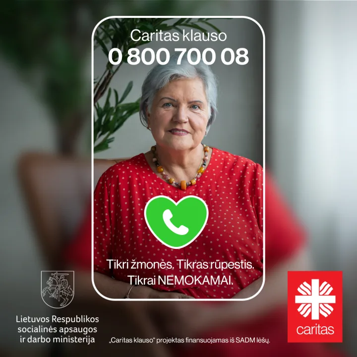 Startuoja „Caritas klauso“ – emocinės pagalbos linija vyresniems