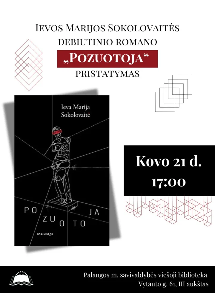 Ievos Marijos Sokolovaitės debiutinio romano „Pozuotoja“ pristatymas