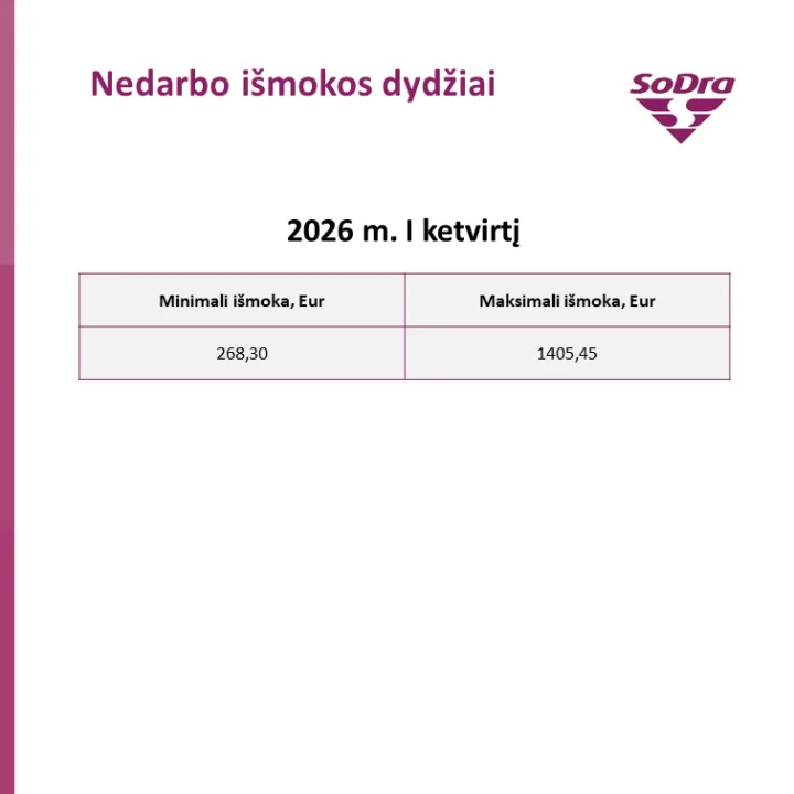 2026-aisiais atnaujinamos „Sodros“ išmokų ribos: kas keičiasi – nuotrauka 3