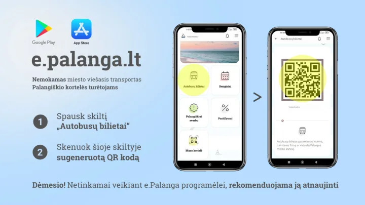 Svarbu Palangiškio kortelės turėtojams, besinaudojantiems viešuoju transportu
