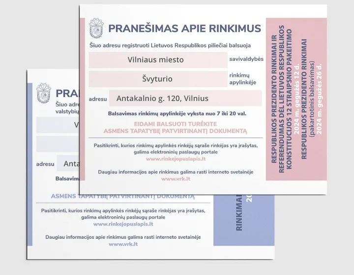 Rinkėjų pašto dėžutėse – pranešimai apie dvejus rinkimus