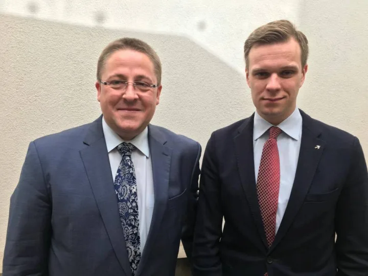 Meras Š. Vaitkus su TS-LKD pirmininku G. Landsbergiu