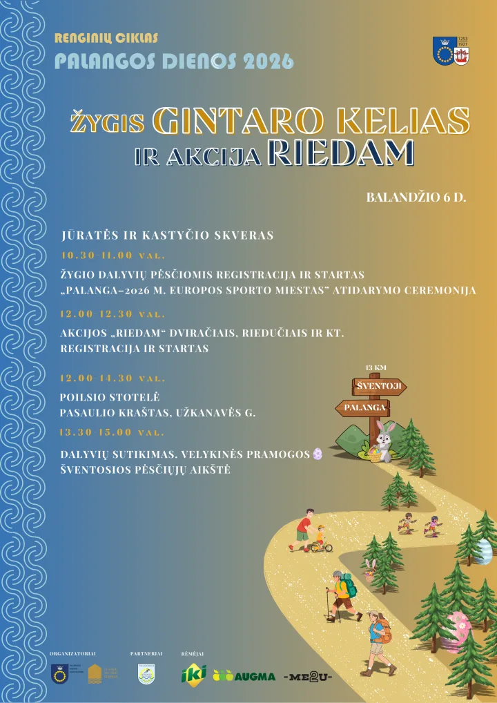 Žygis „Gintaro kelias“ ir akcija „Riedam“ 2026 – nuotrauka 1
