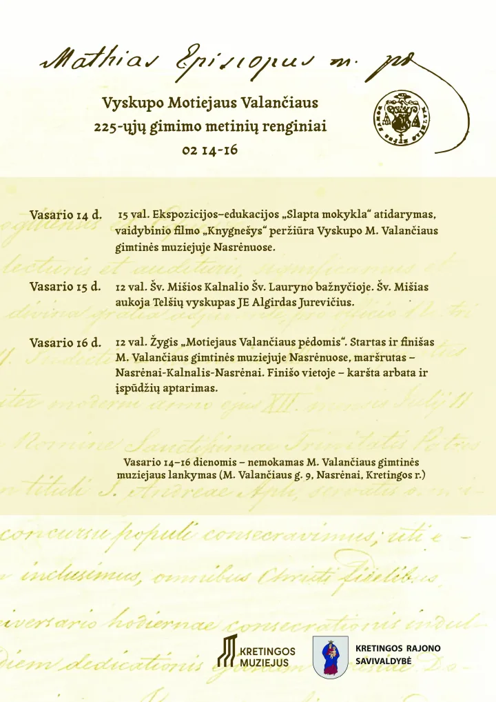 Vyskupo Motiejaus Valančiaus metus Kretingoje pradės jubiliejinio gimtadienio šventė – nuotrauka 1