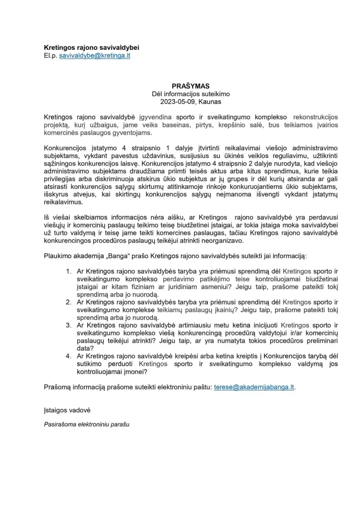 Palaimintieji Konkurencijos tarybos „šienauja“ Lietuvos baseinus? – nuotrauka 1