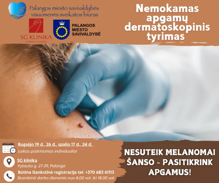 Kviečia pasitikrinti - atvykite nemokamo dermatoskopinio tyrimo