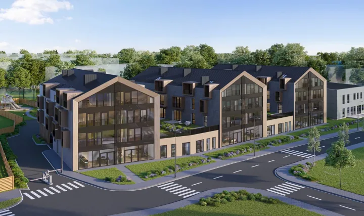 Pirminė „Omberg Group“ projekto Palangoje vizualizacija, sprendiniai gali keistis. FOTO: BENDROVĖS ARCHYVAS