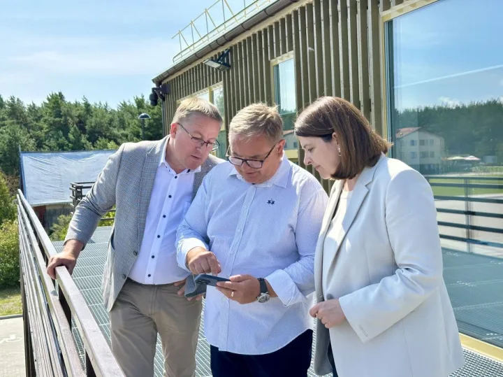M. Skritulskas su Palangos meru Šarūnu Vaitkumi ir 2020-2024 metų Finansų ministre Gintare Skaiste