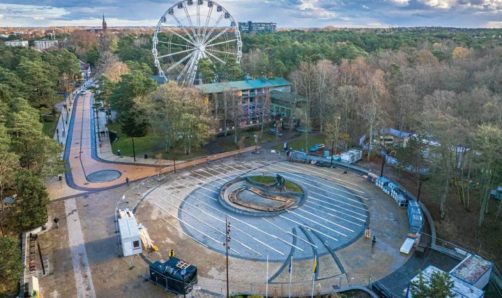 Čiuožyklos statybos Palangoje. FOTO: ALDAS KAZLAUSKAS