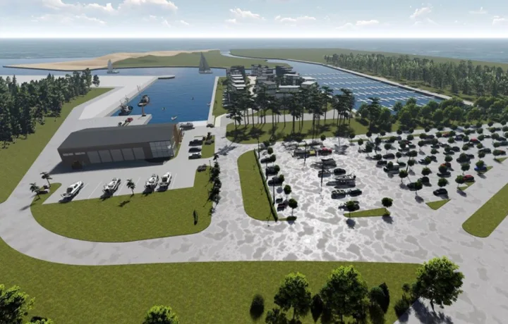 Tokią Šventosios jūrų uosto viziją Palangos savivaldybė pateikė 2024 m.