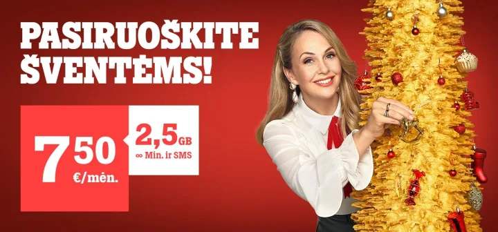 „Tele2“ Kalėdos: 2,5 GB duomenų tik už 7,5 Eur/mėn., o išmanieji – iki 54 proc. pigiau – nuotrauka 1