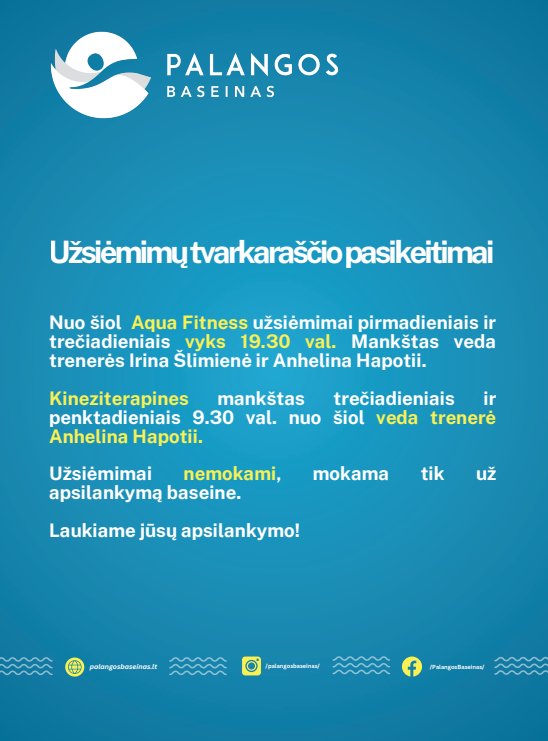 Užsiėmimų tvarkaraščio pakeitimai