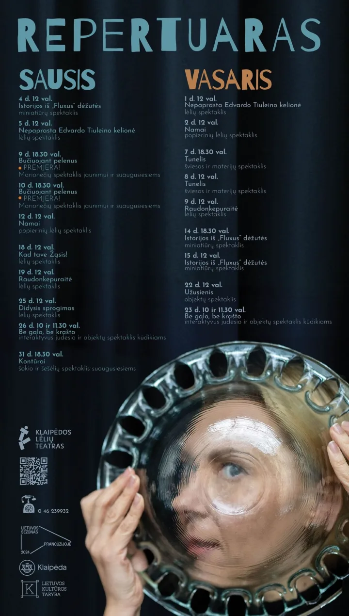 Klaipėdos lėlių teatro repertuaras (sausis-kovas) 2025 m. – nuotrauka 1