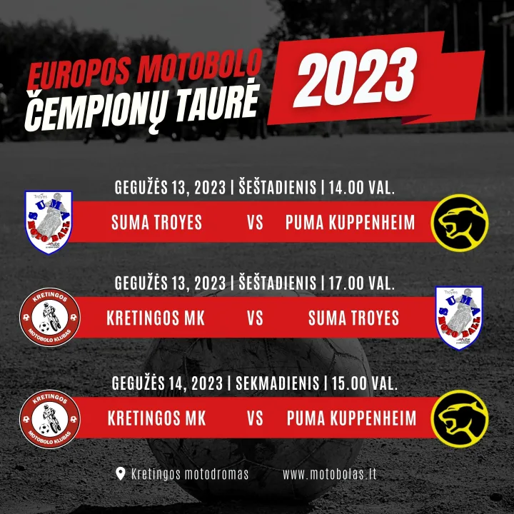 Kretingoje vyks Europos motobolo čempionų taurė – nuotrauka 1
