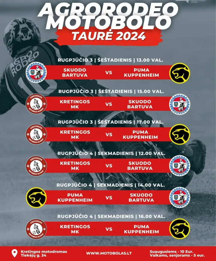 Rugpjūčio 3-4 d. Kretingoje vyks “Agrorodeo Motobolo Taurė 2024” – nuotrauka 1
