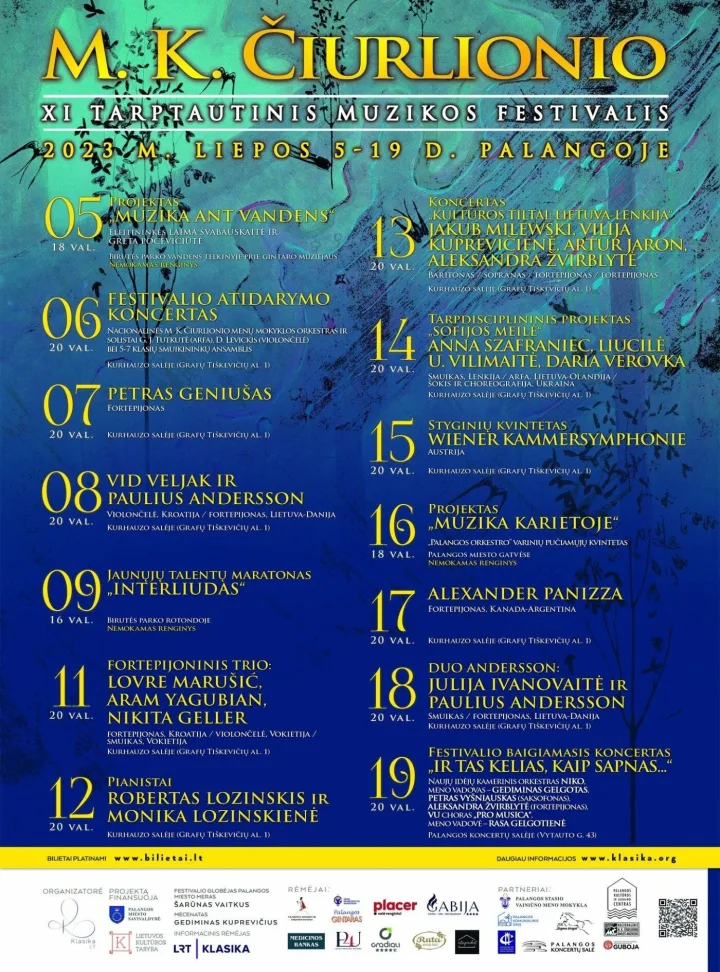 Palangoje prasideda XI tarptautinis M. K. Čiurlionio muzikos festivalis – nuotrauka 1