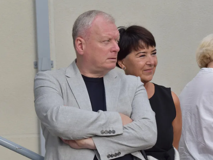 Ryškioji Gimnazijos pora – Audrius ir Daiva Stonkai, istorikas ir dailės mokytoja. G. Žindulienės nuotr.