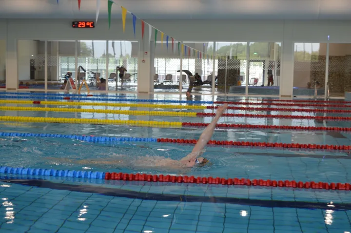 Palangos baseine – kurorto moksleivių susitikimas su Lietuvos olimpiečiais D. Rapšiu, A. Šidlausku bei D. Margevičiumi – nuotrauka 2