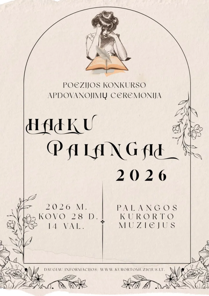 Palangos kurorto muziejus kviečia į poezijos konkurso „Haiku Palangai 2026“ apdovanojimų ceremoniją