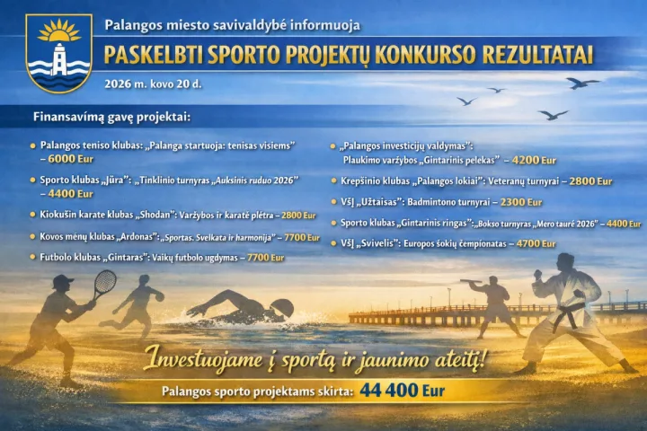 Palangos miesto savivaldybė skelbia sporto projektų konkurso rezultatus