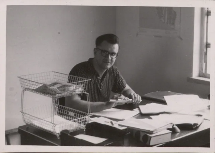 Vytautas Šliūpas darbo kabinete Liberijoje, 1958 m. VUB ŠAIC Aušrininko dr. Jono Šliūpo archyvo nuotrauka