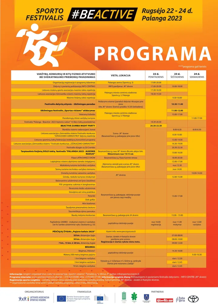 Sporto visiems festivalis Lietuvoje skelbia „Europos sporto savaitės - BeActive 2023“, pradžią – nuotrauka 1