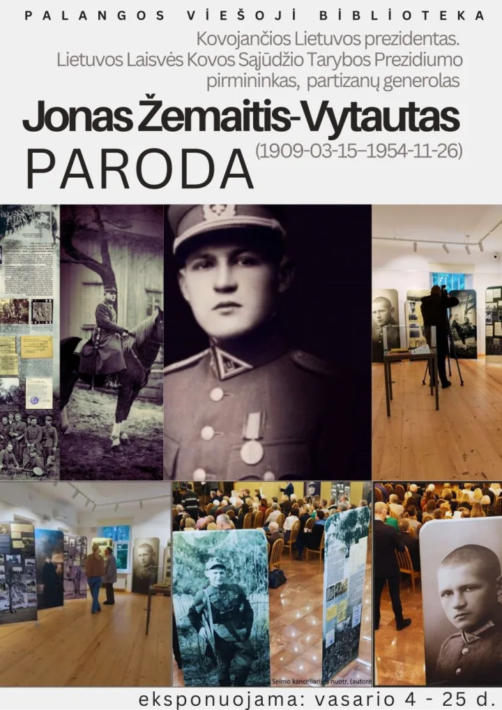 Bibliotekoje – kilnojamoji paroda „Kovojančios Lietuvos prezidentas. Jonas Žemaitis-Vytautas (1909–1954)“