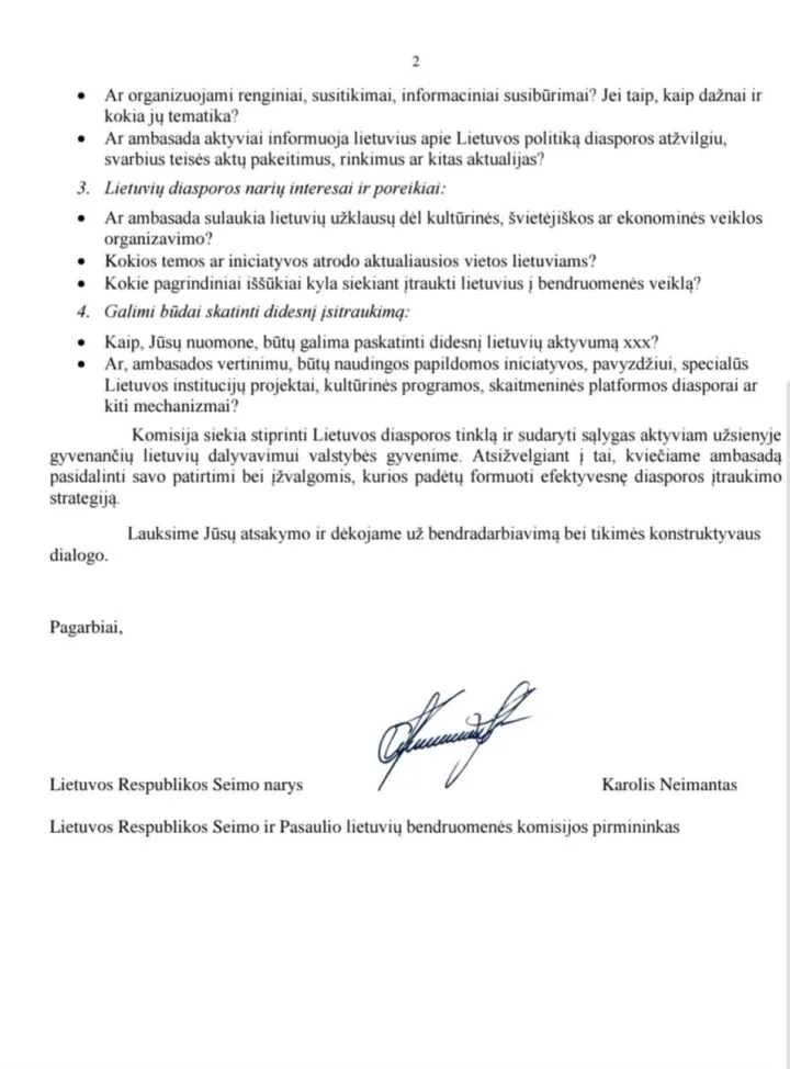 Ar Seimo narys Karolis Neimantas, išsiuntęs raštus Lietuvos ambasadoms Minske ir Maskvoje, supranta, ką daro ? – nuotrauka 2