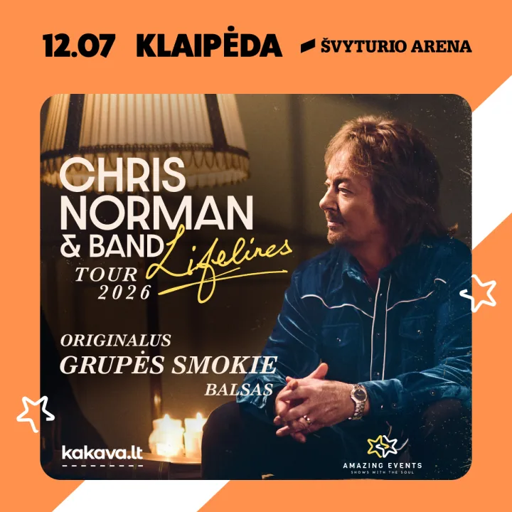 Legendinis britų atlikėjas Chris Norman koncertuos Klaipėdoje gruodžio 7 dieną