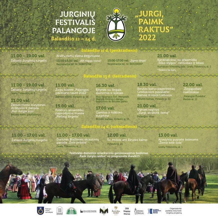 32-ąjį kartą iš įvairių Lietuvos vietų susirinkę folkloro ansambliai balandžio 22-24 dienomis kvies palangiškius ir miesto svečius į Jurginių festivalio veiklas Palangos gamtoje – nuotrauka 1