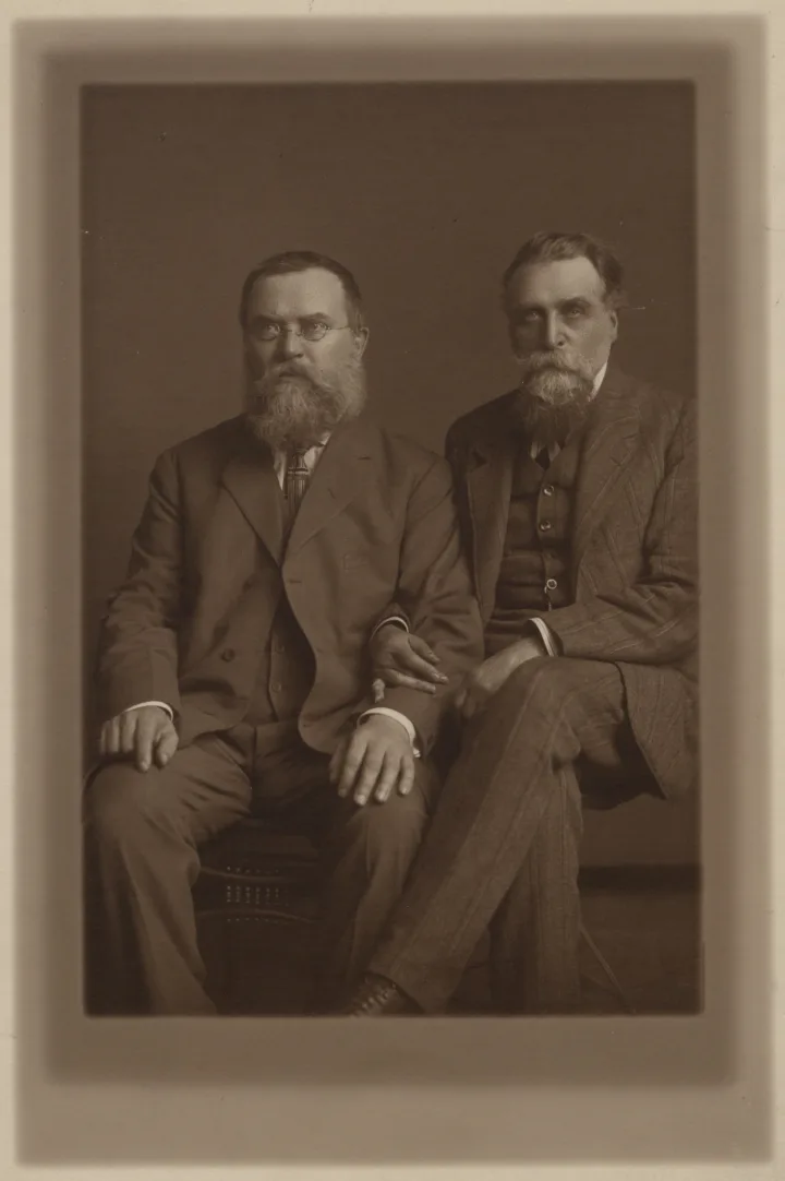 Jonas Šliūpas ir Jonas Basanavičius JAV, 1913 m. VUB ŠAIČ Aušrininko dr. Jono Šliūpo archyvo nuotrauka
