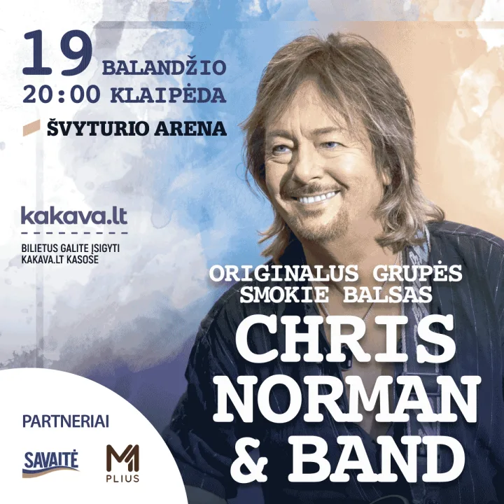Balandžio 19 dieną Klaipėdos „Švyturio“ arenoje įvyks originalaus SMOKIE balso Chris Norman gyvo garso koncertas