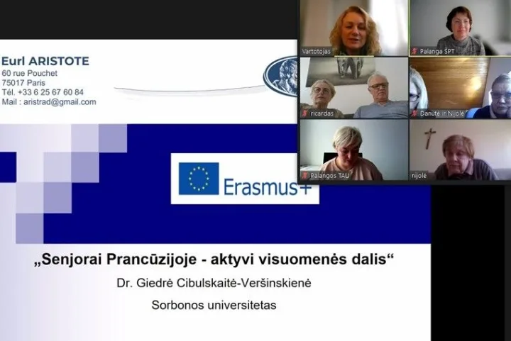 Taip pat labai džiaugiamės, kad šio Erasmus+ projekto dėka galėjome organizuoti nuotolinę paskaitą apie senjorų gyvenimą ir veiklas Prancūzijoje.