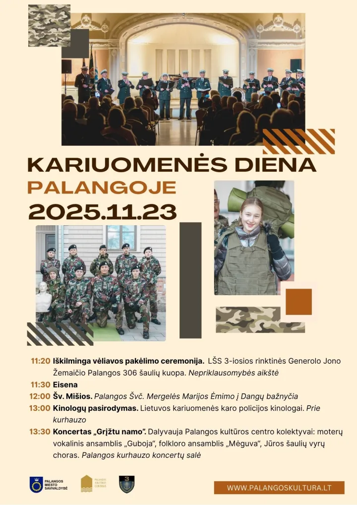 Lapkričio 23-iąją Palanga kviečia kartu paminėti Lietuvos kariuomenės dieną – nuotrauka 1