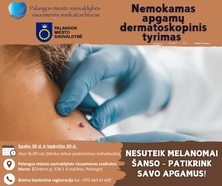 Nemokamas apgamų dermatoskopinis tyrimas