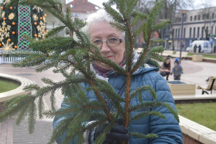 Už vos ne paskutinės eglės šakos besislepianti palangiškė Birutė prisiminė, kaip su vaikais į girininkiją patys vykdavo rinktis tinkamos eglutės, dabar jau ir šakelės pakanka.