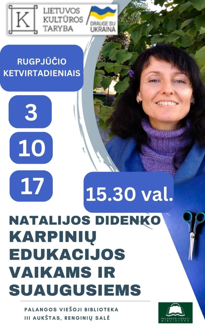Natalijos Didenko karpinių edukacijos vaikams ir suaugusiems