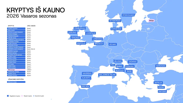 Prasideda aviacijos vasara: dažnesni skrydžiai ir 100 krypčių iš Lietuvos oro uostų – nuotrauka 1